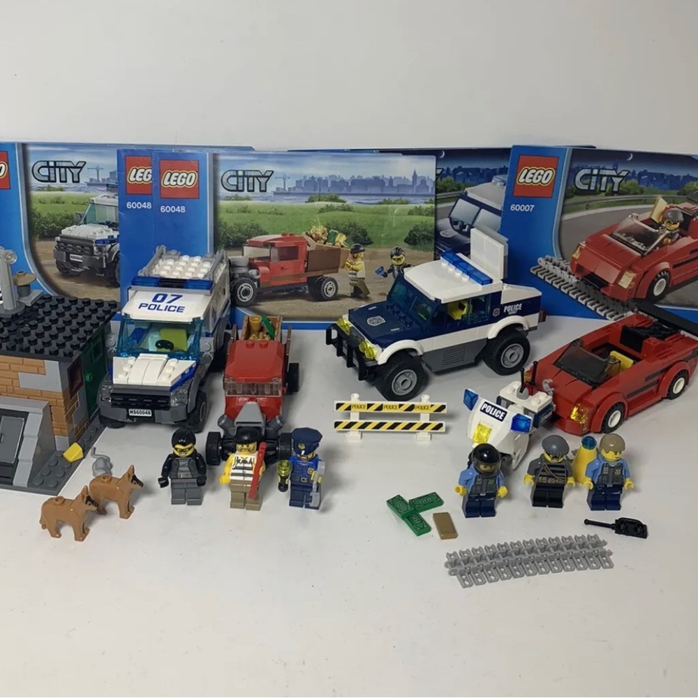 LEGO 60048 & 60007 Police Dog Unit & High Speed Chase 2 Complete Sets  No Boxes - Picture 2 of 14